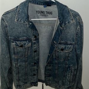 Used good condition young thug denim jacket